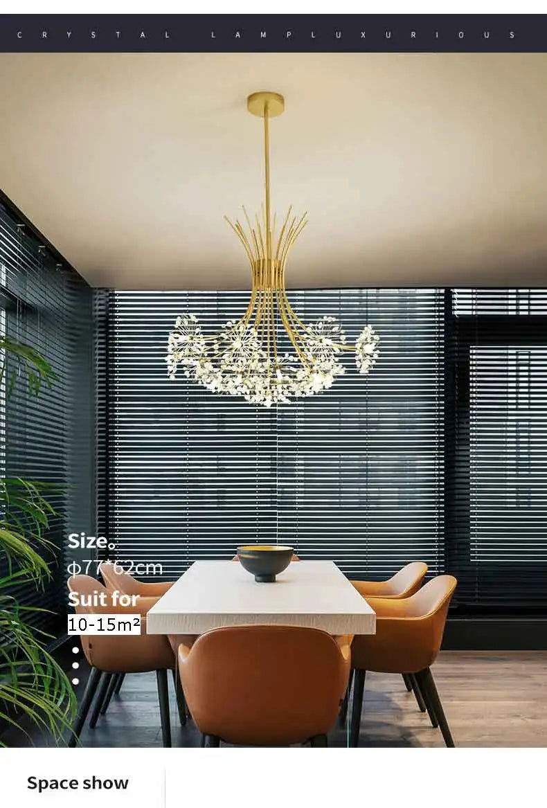 Ceiling Led Chandelier Modern Crystal Lamp Lustre Living Room Hanging Light Fixtures Kitchen Bedroom Home Decoration Black