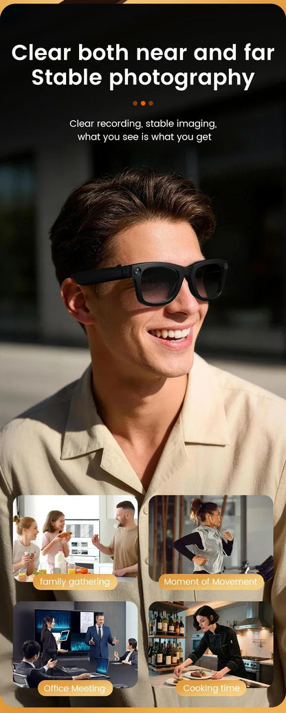 2026 New Smart Glasses 800W HD Camera AI All Things Recognition Recording and Video Calling Real-time Translation Smart Glasses