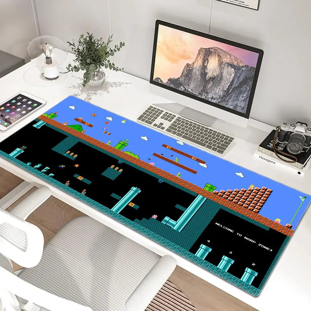 Hot Games S-uper M-Marioes Mouse Pad Large Anti-Slip Rubber Gaming Durable Desk Pad Thick Seam Edge Suitable for Office Gaming