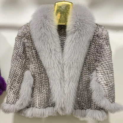 New Real Mink Fur Poncho Knitted 100% Natural Real Mink Fur Shawl Natural Fox Fur Collar Cape Autumn Winter Mink Fur Scarfs