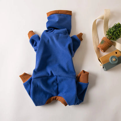 Soft Turtleneck Dog Jumpsuit Spring Autumn Stretch Warm Onesie Pajamas Whippets Greyhound Breeds Clothes for Medium Large Dogs