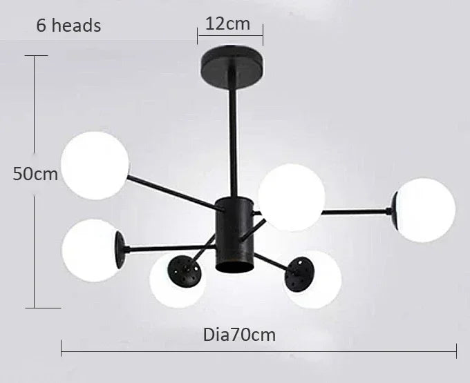 Modern Lustrous Glass Chandelier Ceiling Light Elegant Indoor Lighting for Living Room Dining Room - Luxury Room Decoration