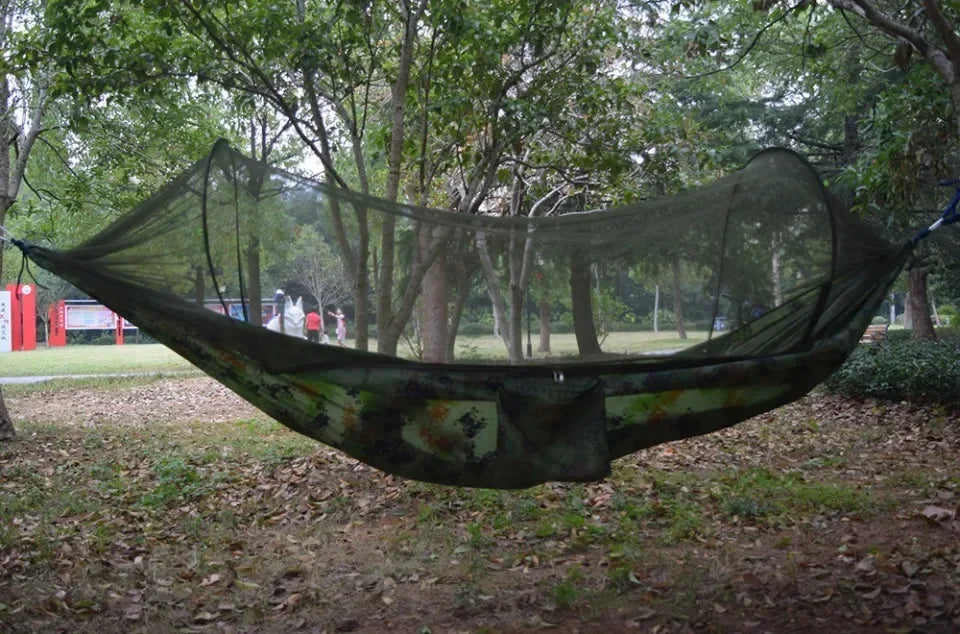 Outdoor Hammock with Integrated Mosquito Net, Camping & Leisure Hanging Bed