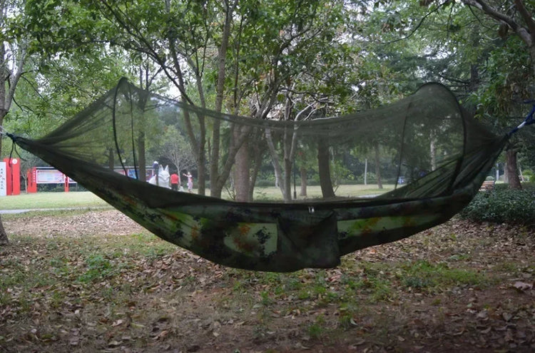Outdoor Hammock with Integrated Mosquito Net, Camping & Leisure Hanging Bed