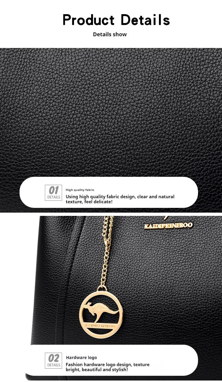 Fashion Women Soft PU Leather Handle Handbag Designer Shoulder Crossbody Bag Ladies Large Capacity Shopping Messenger Tote Bag