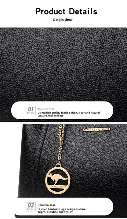 Fashion Women Soft PU Leather Handle Handbag Designer Shoulder Crossbody Bag Ladies Large Capacity Shopping Messenger Tote Bag