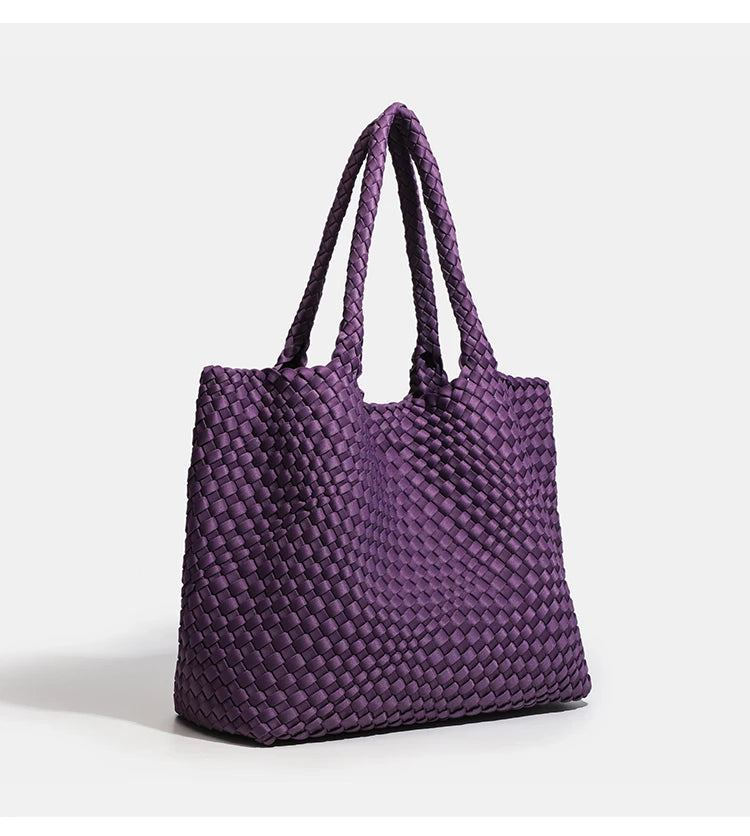 Large size women's tote bag Women's fashion bags 2024 Hot product Neoprene material women's hand-woven bag Large volume Tote bag