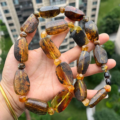 Big New Natural Amber Necklace for Gift European Baltic Original Beads Gogerous 100% Original Real Jewelry Supplier Wholesale