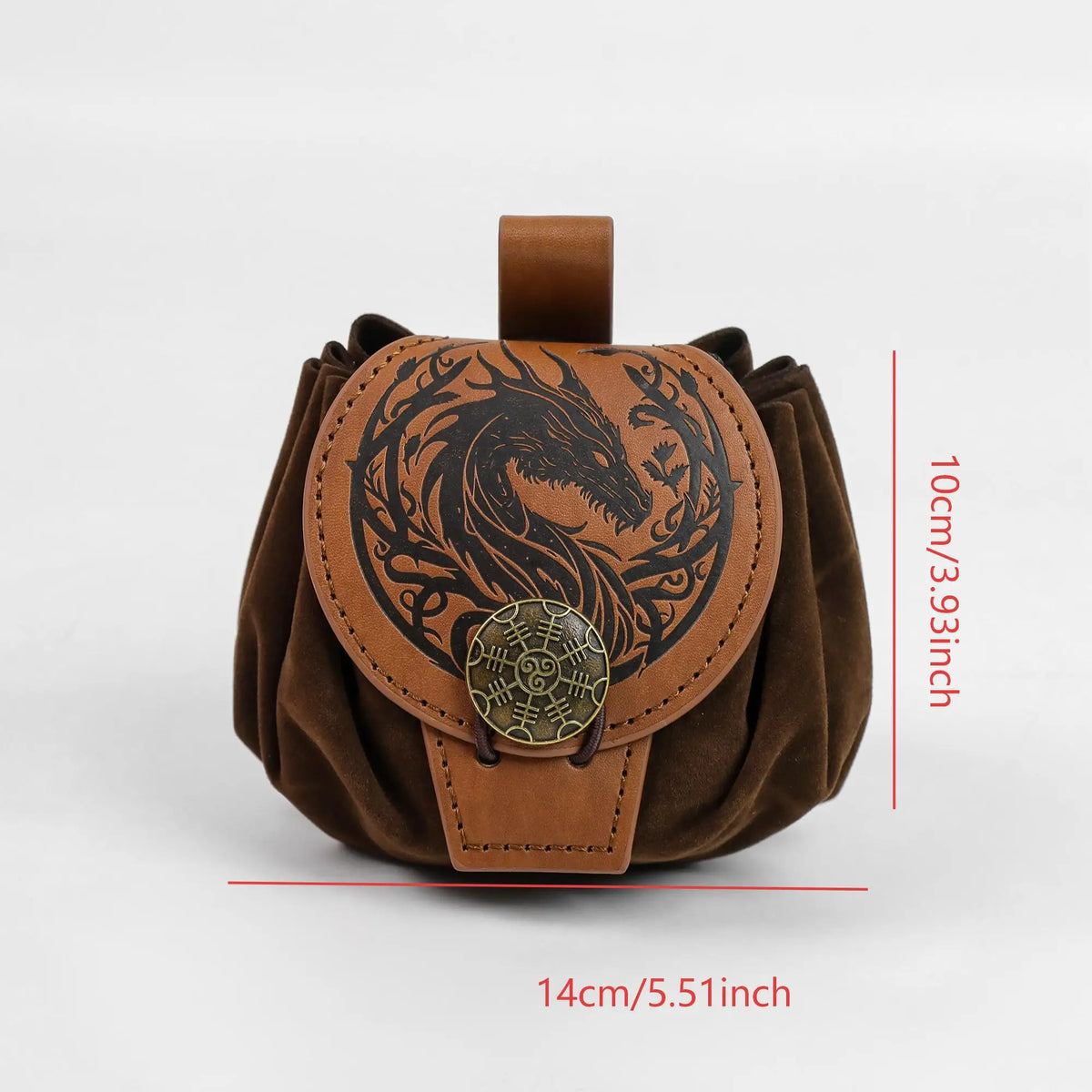 Medieval Viking Money Pouch Bag Cosplay Hangable Belt Waist Bag Unisex Leather Drawstring Bag Coin Purse Party Accessories Prop