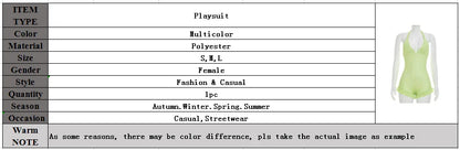 Polka Dot Print Playsuits Women Summer Bandage Halter Ruched Outfits Slim Backless Sleeveless V Neck Rompers Vacation Beach Gift