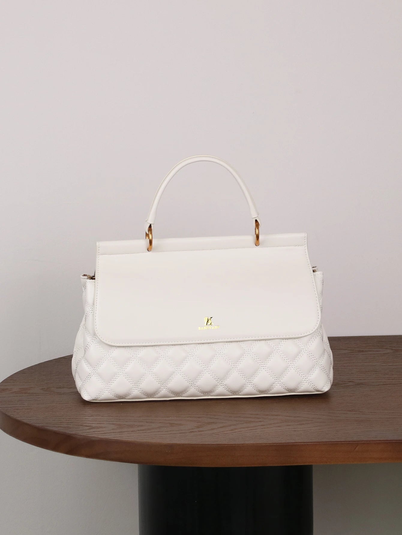 2026 Niche Design Fashion Luxury Ladies Handbag Commuter Large-Capacity Multi-Functional Double Bread Rhombic Embroidery Thread