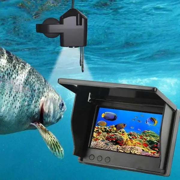 4.3 Inch HD Underwater Fishing Camera Portable Waterproof Fish Finder Visual Video Monitor Ice Sea Boat Fishing Tackle Gear Perfect Outdoor Equipment Gifts for Men Father Black