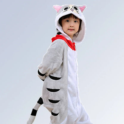 Winter Cat Pajamas Onesie Adults Kigurumi Unicorn Animal Sleepwear Slipper Onesies Women Men Kids Flannel Nightwear Home Clothes