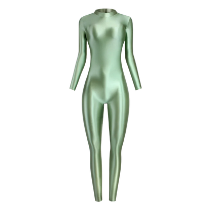 MJINM Sexy Shiny Bodysuit Tight-fitting Oil Smooth Back Zipper Overalls Yoga Zentai Suits Casual Sport Tights Catsuit Jumpsuits