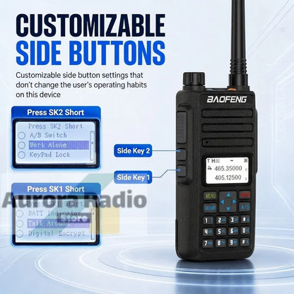 Baofeng DM-1801 DMR Walkie Talkie AES256 Man Down VHF UHF Digital & Analogy Dual Time Slot Roaming Recording 1024 Channel Radio