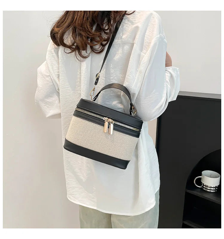Fashion Round Bucket Bags For Women's Daily Used, Leopard Pattern Crossbody Shoulder Bag For Commuting, Casual Ladies Handbags