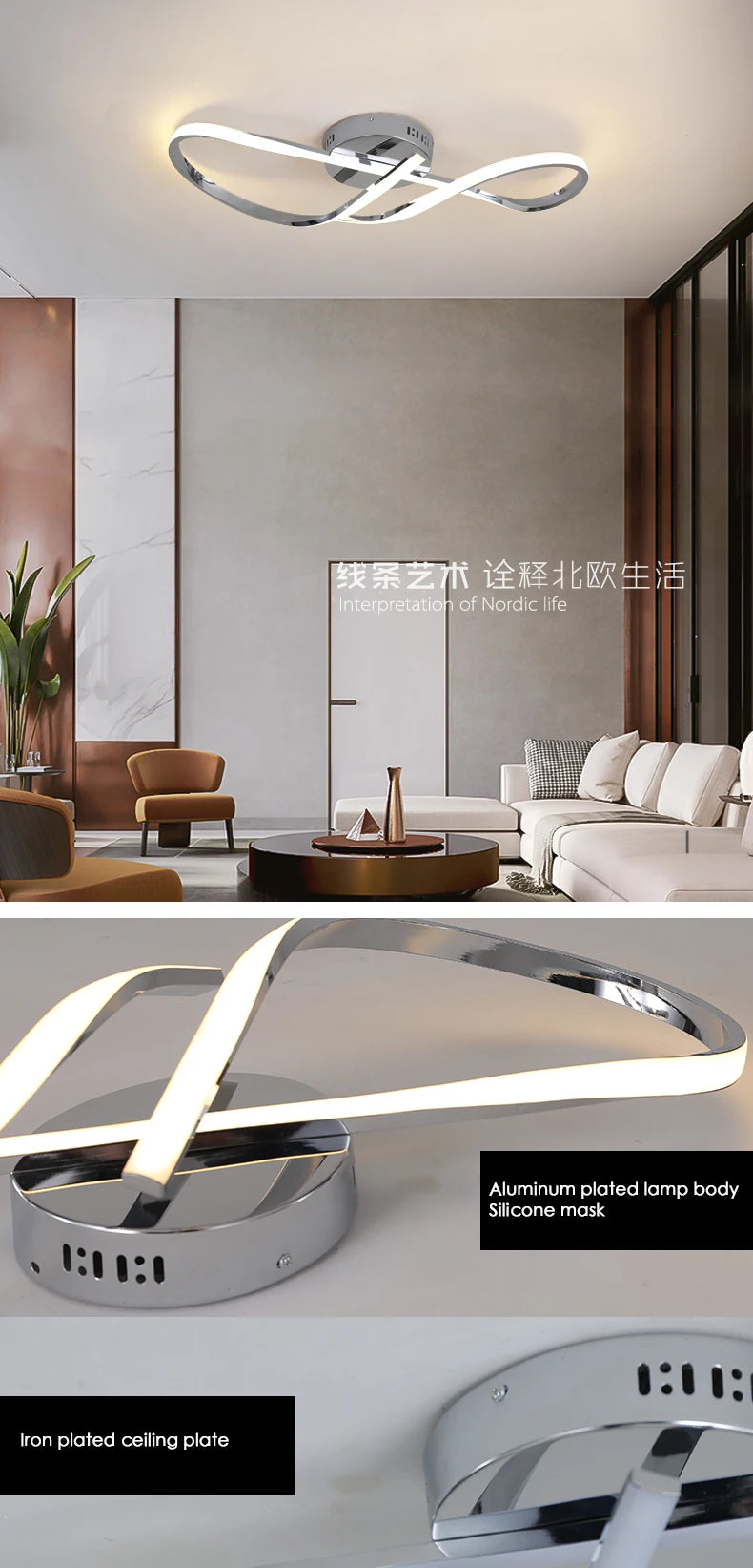 Modern Ceiling Chandelier Gold/Chrome Led Ceiling Lights For Living Bedroom Dimmable Kitchen Dining Room ceiling lamp lustre