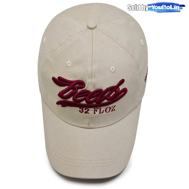 Letters 3D Embroidery Cotton Adjustable Baseball Cap Sun Hat Trucker Caps Dad Hats