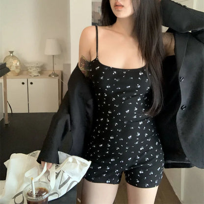 Sexy Backless Tank Rompers Top Bodycon Camisole Playsuits for Women Sleeveless Skinny Short Playsuits 2000s Clothes Y2k