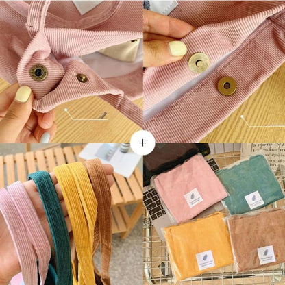 Corduroy Bag Handbags for Women Shoulder Bags Female Soft Environmental Storage Reusable Girls Small and Large Shopper Totes Bag
