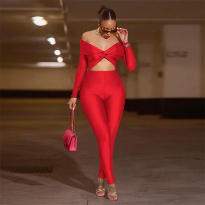 Sexy Off the Shoulder Birthday Jumpsuit for Women Night Club Outfit Party Hollow Out Ruched Skinny Long Sleeve Rompers Full Body