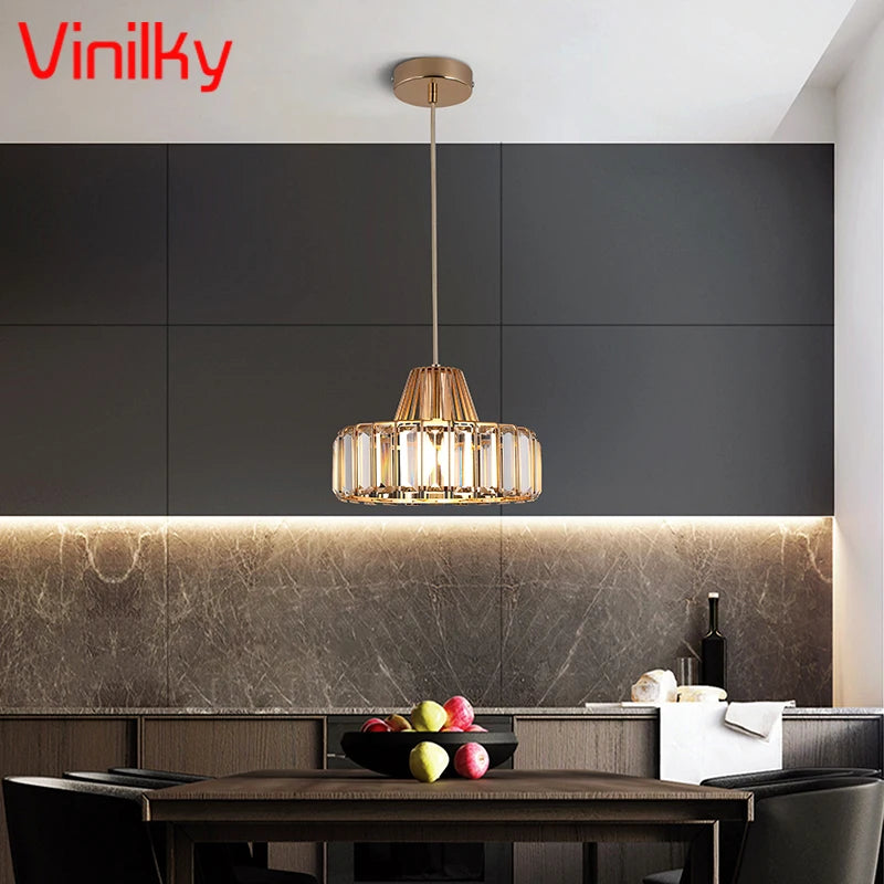 Crystal Pendant Lights Indoor Bedroom Ceiling Chandeliers Lamps Nordic Loft Loby Hanging Light Fixture Hotel Hall Decor Led Lamp