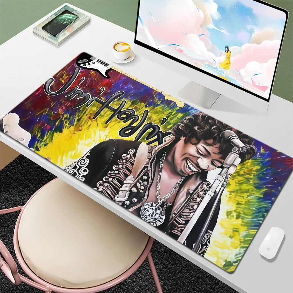 Singer J-JIMI HENDRIX THE Last Experience Mouse Pad Large Desk Mat Keyboard Ergonomic Office Rubber Game PC Non-slip Anti-fray H