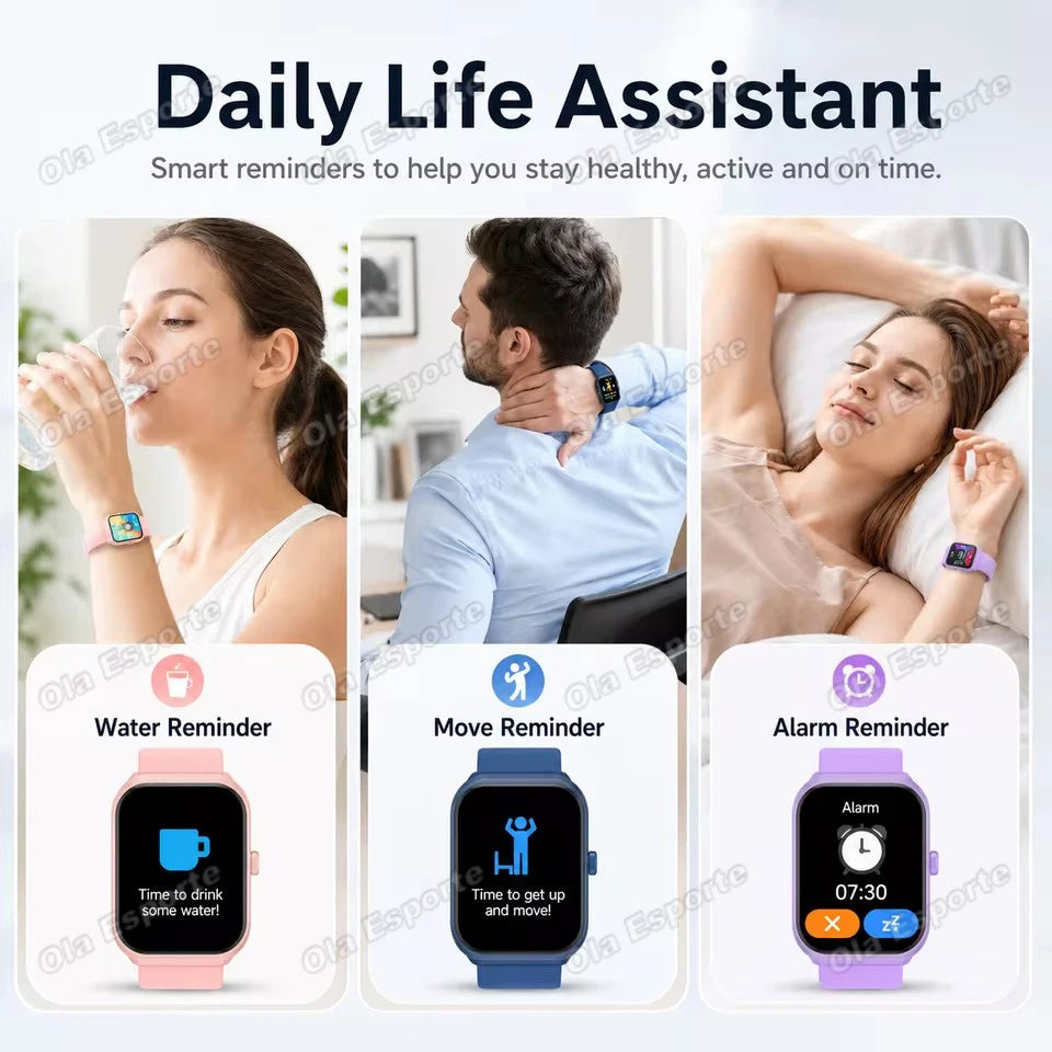 2026 Smart Watch Android IOS Phone 2.01'' Color Screen Bluetooth Answer Call Fitness Watch Tracker Smartwatch Women Men New Hw12