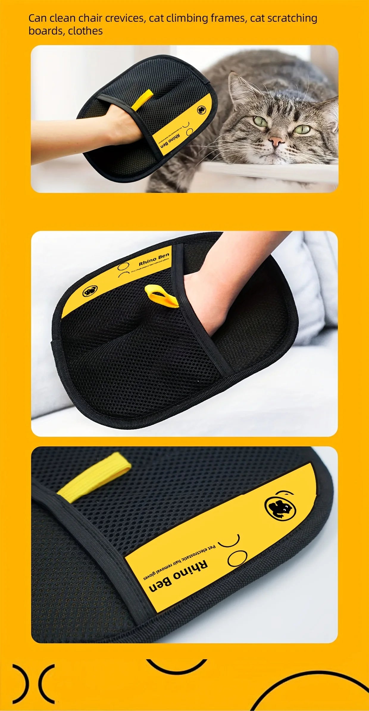 Pet Static Hair Removal Gloves Reusable Tool Washable Upgrade Edition Large Grooming Beauty Carpet Dog Cat Fur Supply Sofa Cloth