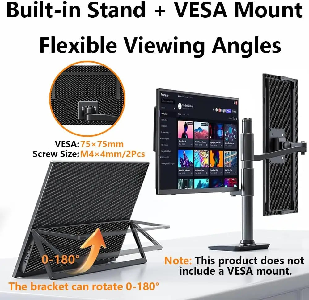 13.3-inch Touch Screen Portable Gaming Monitor Laptop Screen Extender FHD 1920x1200P IPS Touchscreen Monitor With Dual Speaker