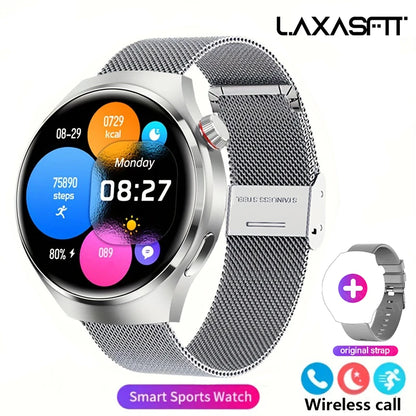LAXASFIT 1.52" HD Smart Watch Game Dial Dynamic Dial Bluetooth Call Voice Assistant Fitness Tracker Wireless Charging