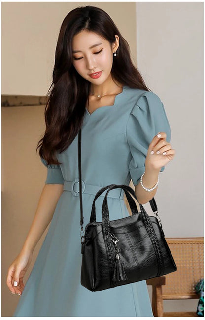 Elegant Women PU Leather Handbag Multiway Shoulder Bag Crossbody Purse for Ladies Stylish Top Handle Satchel Work Office Bag New