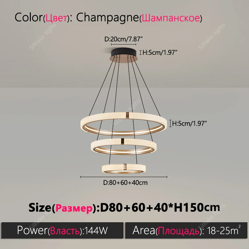 Modern design creative round simple chandelier ring Lights suitable for living room bedroom restaurant home round Pendant Lights