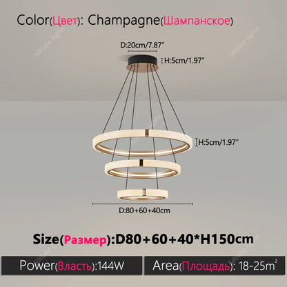 Modern design creative round simple chandelier ring Lights suitable for living room bedroom restaurant home round Pendant Lights