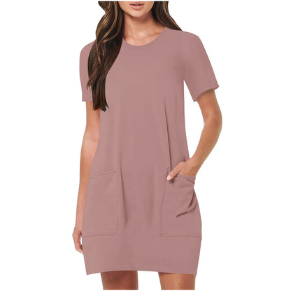 Women's Elegant Dresses Fashionable Solid Color Dress Casual Holiday Sports Short Dresses Long One-Piece Dress Gown vestidos