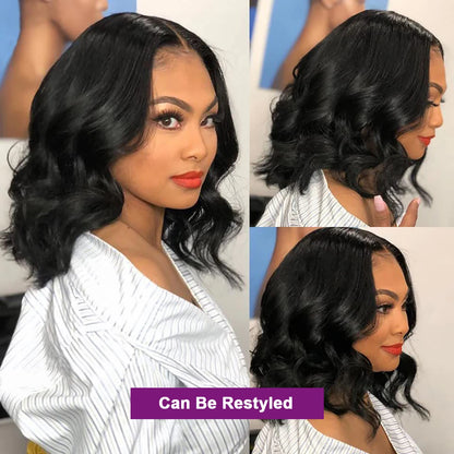 220% Density Straight 13x4 Lace Frontal Short Bob Wigs 100% Human Hair 4x4 Lace Closure Wig Virgin Bob Wigs #1B Natural Black
