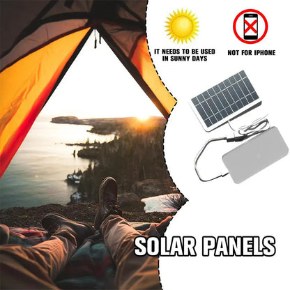 Portable 5V 2W Solar Panel USB Charger, 400mA Output, Outdoor Emergency Phone Charger