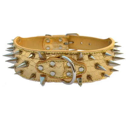 The Mighty Large Spiked Studded Dog Collar Protect Dog's Neck from Bites Durable & Stylish Dog Spike Collar for Mastiff Pitbull