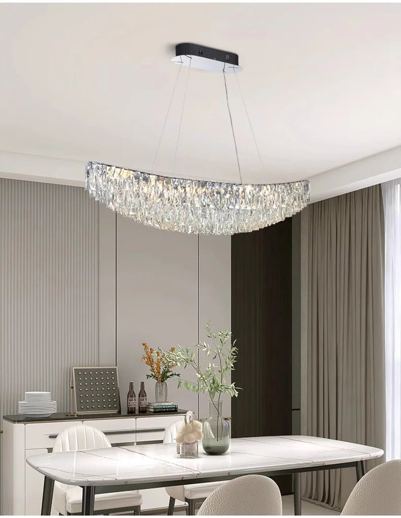 Luxury Crystal Modern Ceiling Chandeliers Dining Table Light Lustre Led Ceiling Lights Home Decor Suspension Chandelier Żyrandol