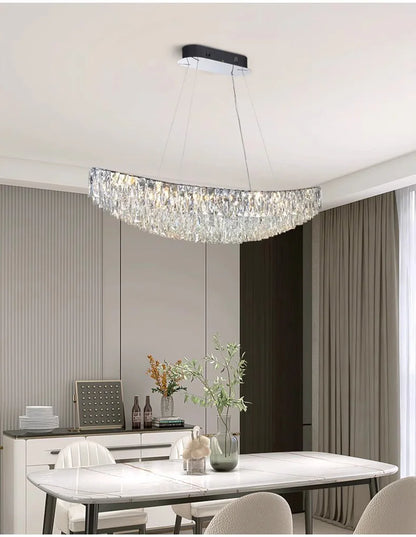 Luxury Crystal Modern Ceiling Chandeliers Dining Table Light Lustre Led Ceiling Lights Home Decor Suspension Chandelier Żyrandol