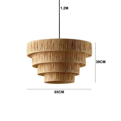 Golden Editions Designer Chandelier woven Rattan Straw Pendant Lights large Rattan lighting suspension wabi sabi Restaurant lamp