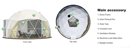 9M Luxury Geodesic Dome Tent Waterproof PVC Outdoor Glamping Hotel Resort Restaurant Camping Event Customizable Dome House
