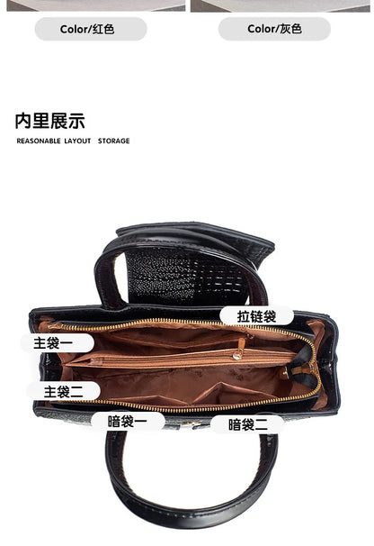 2025 Fashion New Crocodile Pattern Handbag Women'S Large Capacity Shoulder Bag Classic Retro Crossbody Bag Commuter Tote Bag