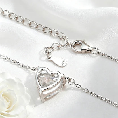 Smyoue 1CT 2CT 3CT Heart Cut Certified Moissanite Necklace for Women 18k Gold Plated Jewelry Sterling Silver S925 Pendant Chain