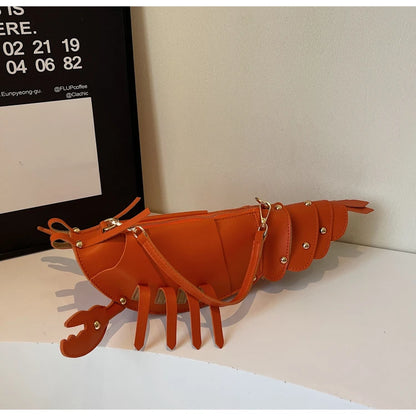 PU Zipper Commuting Crossbody Bags Lobster Shape Niche 2025 High Quality Ladies Bags Solid Color Rivet Fashion Shoulder Bags