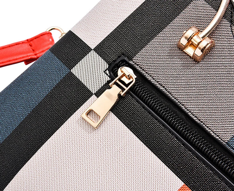 Luxury Design Messenger Bags Women PU Leather Purse and Handbags for Women Vintage Plaid Ladies Travel Crossbody Shoulder Bag