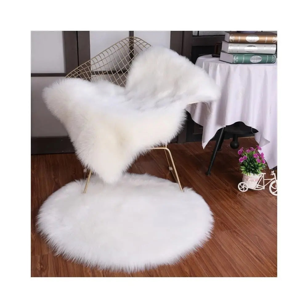 Imitation Wool Non Slip Fluffy Shaggy Floor Protection Soft Rugs Washable Sheepskin Rug Bedroom Mats Faux Fur Home Decor