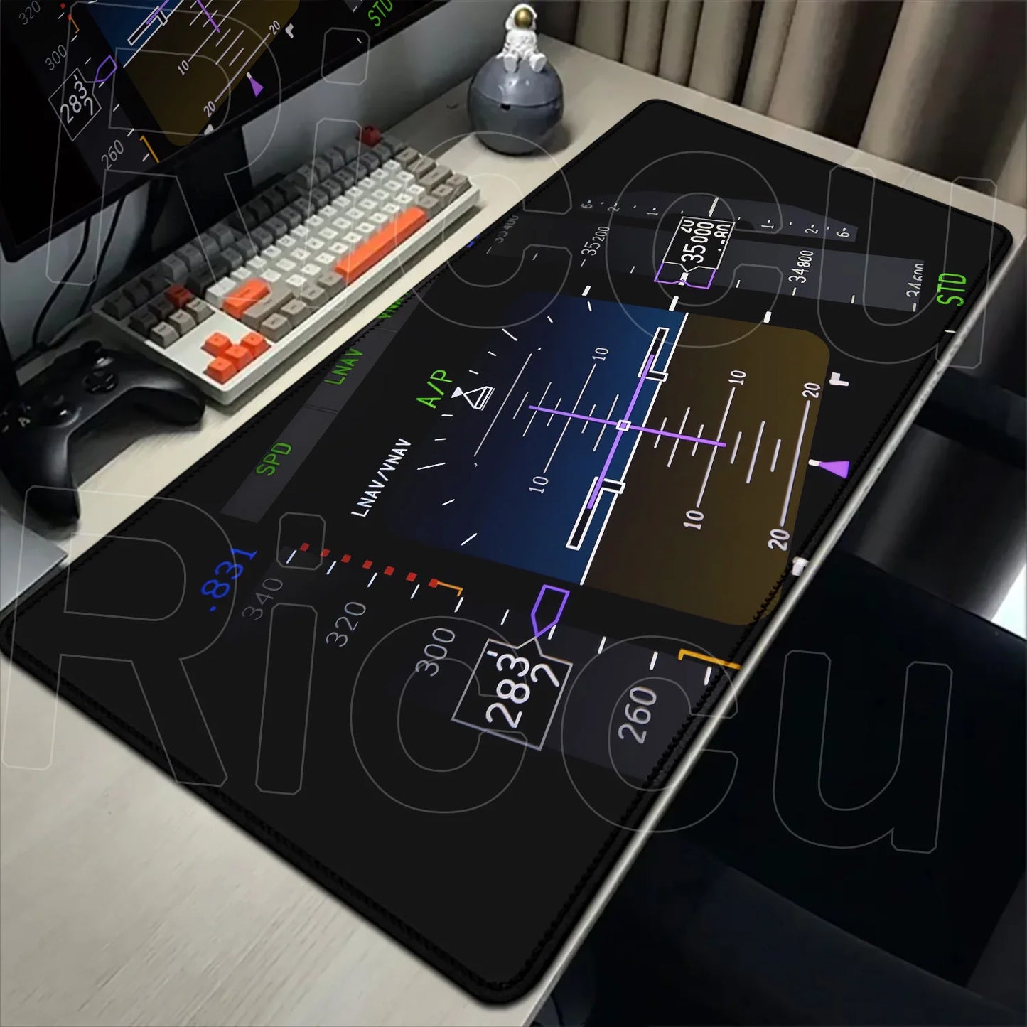 HD Airplane Speedometer Mouse Pads Plane Instrument Panel XXL Mousepad Non-slip Rubber Desk Mat Pc Gamer Deskmat Cockpit Playmat