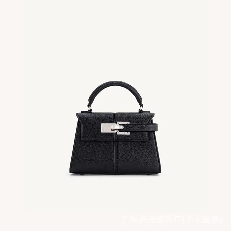 JW PEI New Trapezoidal Genuine Leather Women Handbag Niche Fashion Versatile Top Handle Luxury Ladies Shoulder Crossbody Purse