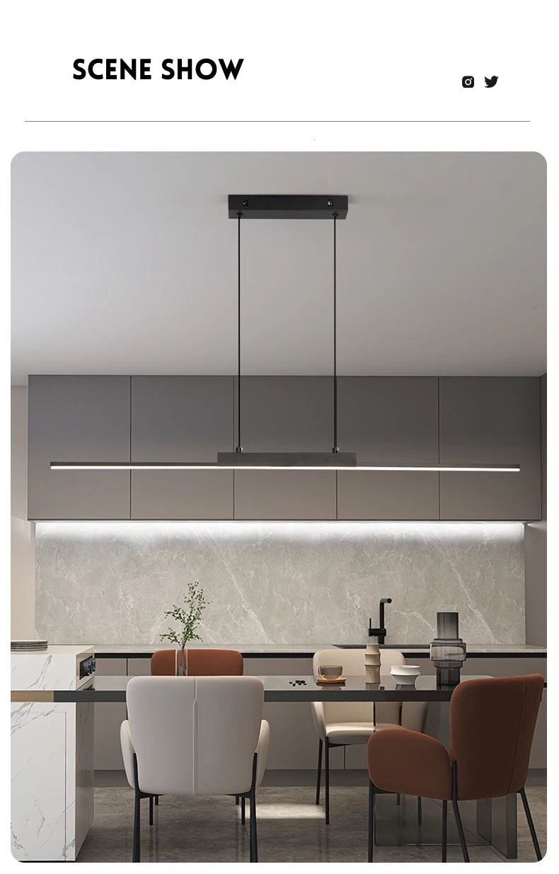 Pendant Lights Modern Simple Dining Room Lights For Kitchen Long Chandelier Living Room Pendant Lamp Home Decoration Lighting